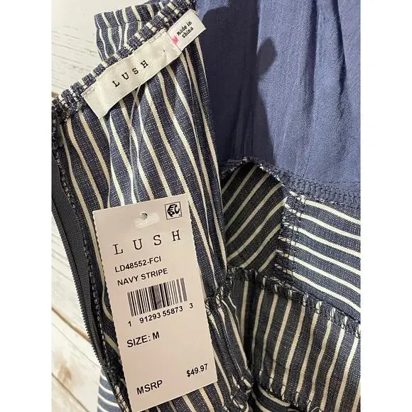 NWT Lush Navy Stripe Midi Dress - Medium - Picture 6 of 10